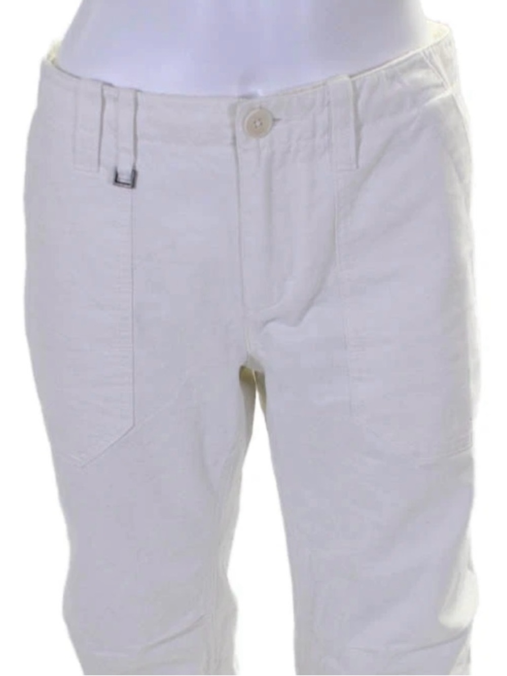 Zadig & Voltaire Palma Grunge Women’s Utility Crop Pants in Off White Size Small - Picture 10 of 11